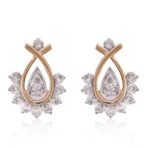 Designer Earrings with Certified Diamonds in 18k Yellow Gold - ER0154P